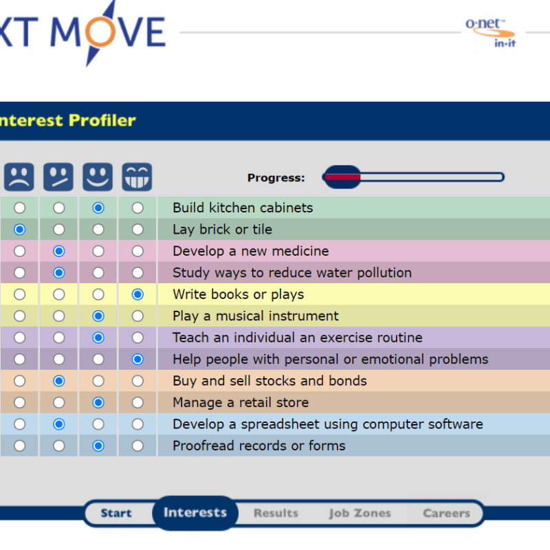 Job Search: O*NET Interests&nbsp;Profiler